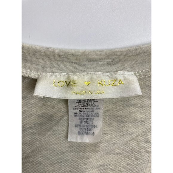 Love Kuza Women's S Creme Owl Lightweight Oversized Sweatshirt with Pockets Made - Picture 4 of 4